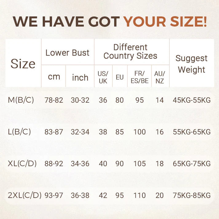 Anti-Sag trådlös stödbehå